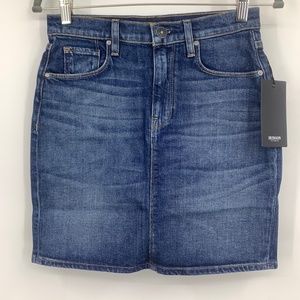 Hudson womens 25 skirt LuLu Jupe slit pockets blue mini NEW